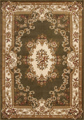 Rugs Green Rug 20" x 31" Polypropylene Green/Ivory Area Rug 3196 HomeRoots
