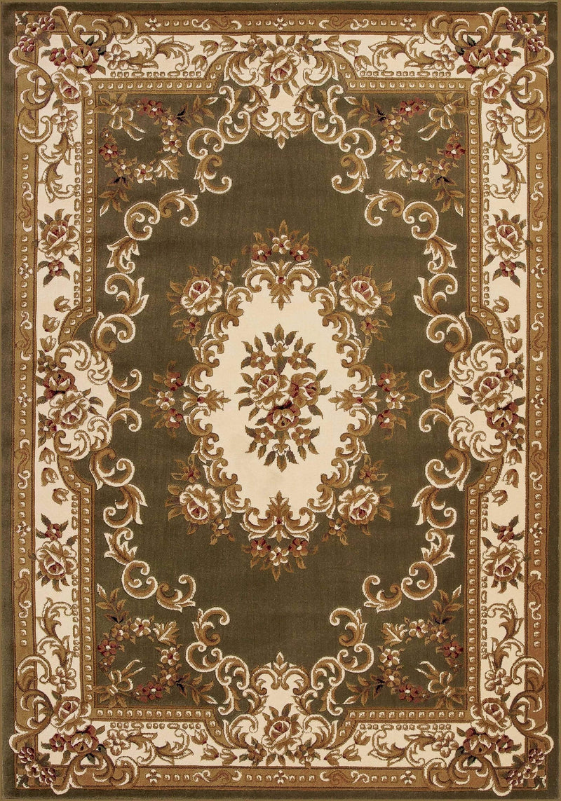 Rugs Green Rug 20" x 31" Polypropylene Green/Ivory Area Rug 3196 HomeRoots