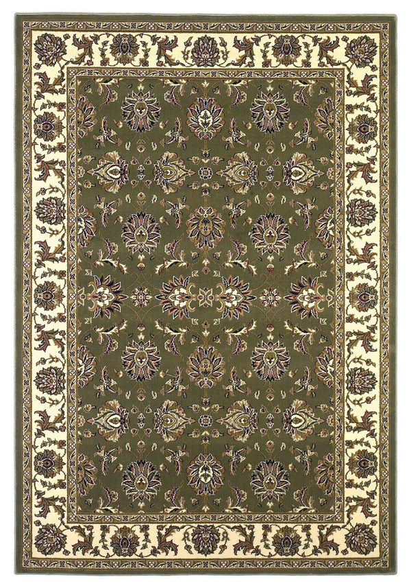 Rugs Green Rug - 5'3" x 7'7" Polypropylene Green/Ivory Area Rug HomeRoots