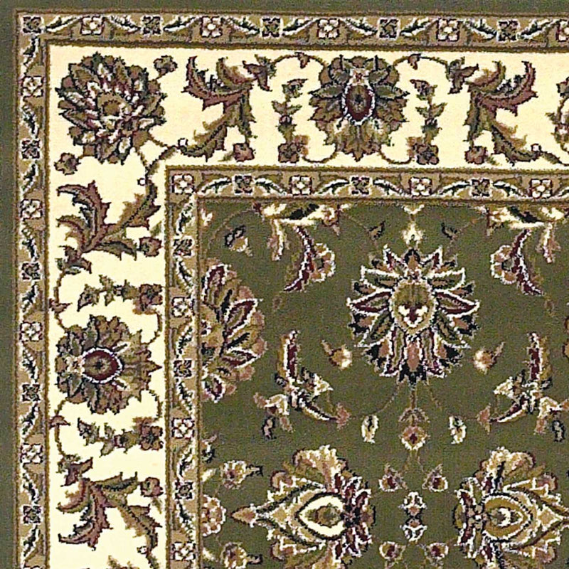 Rugs Green Rug - 5'3" x 7'7" Polypropylene Green/Ivory Area Rug HomeRoots