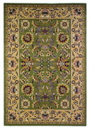Rugs Green Rug - 5'3" x 7'7" Polypropylene Green/Taupe Area Rug HomeRoots