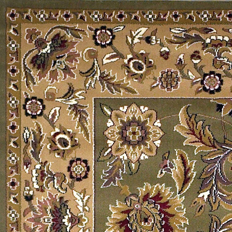 Rugs Green Rug - 5'3" x 7'7" Polypropylene Green/Taupe Area Rug HomeRoots