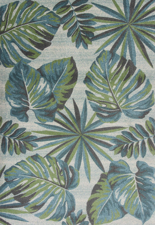 Rugs Green Rug - 5'3" x 7'7" Polypropylene Teal/Green Area Rug HomeRoots