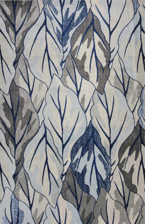 Rugs Grey Area Rug - 5'3" x 7'7" Polypropylene Grey/Navy Area Rug HomeRoots