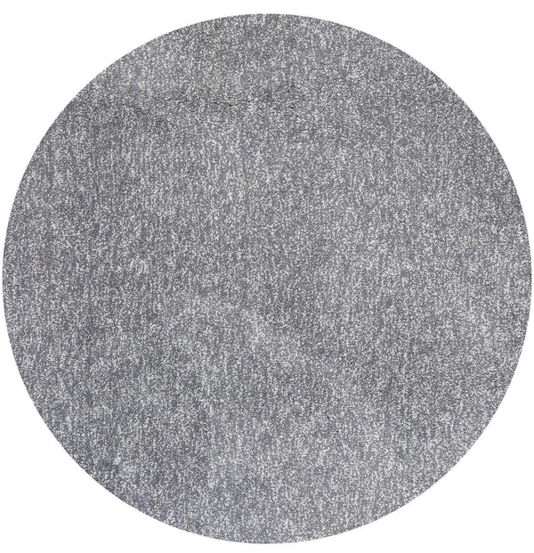 Rugs Grey Area Rug - 8' Round Polyester Grey Heather Area Rug HomeRoots