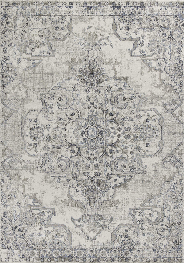 Rugs Grey Living Room Rug - 3'3" x 4'11" Polypropylene Ivory/Grey Area Rug HomeRoots