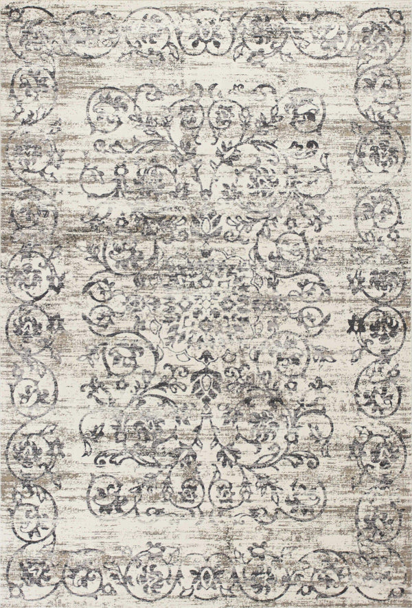 Rugs Grey Living Room Rug - 3'3" x 4'7" Polypropylene Ivory/Grey Area Rug HomeRoots