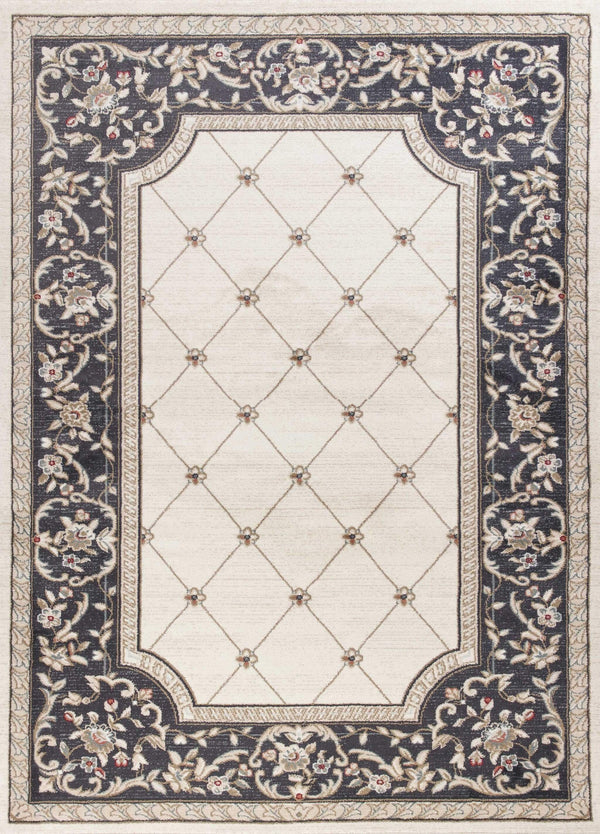Rugs Grey Living Room Rug 5'3" x 7'7" Polypropylene Ivory/Grey Area Rug 4049 HomeRoots