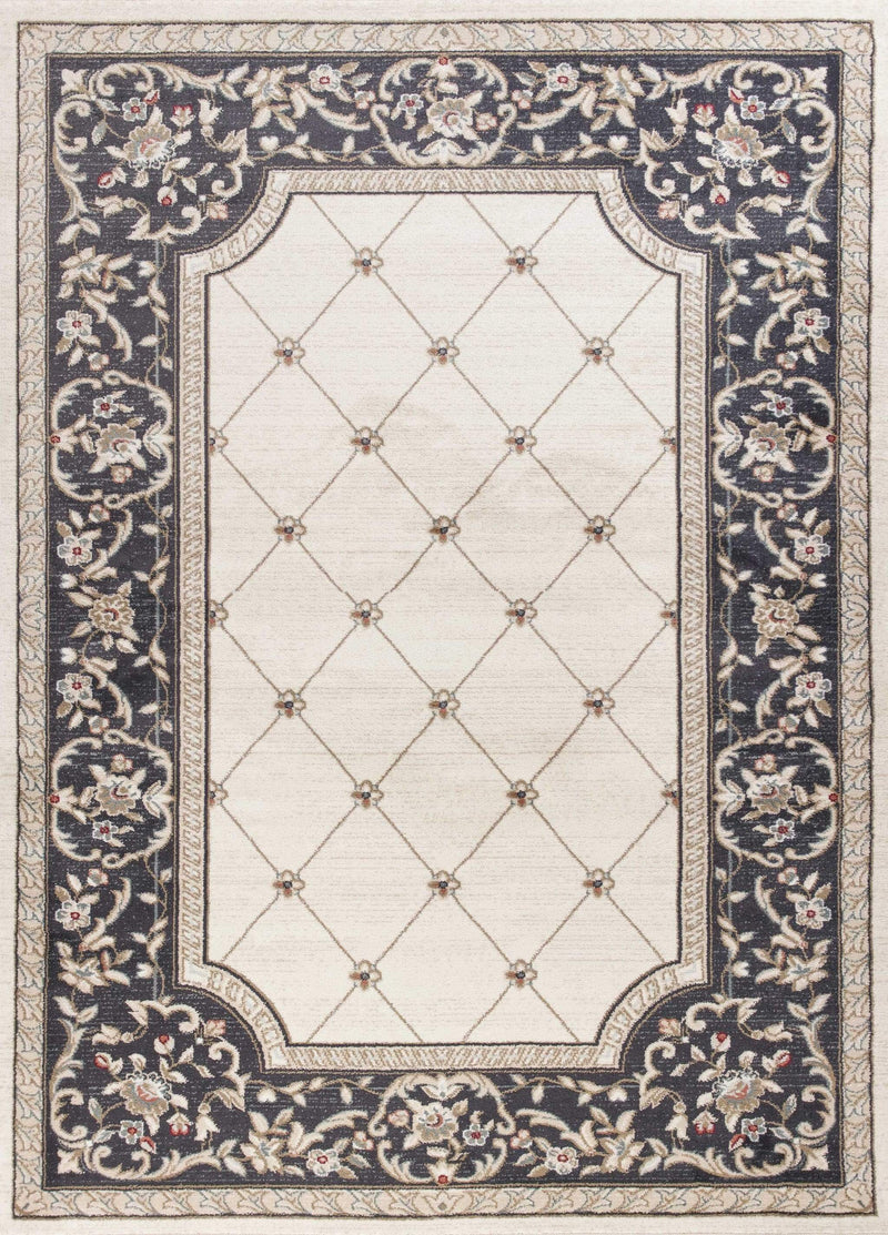 Rugs Grey Living Room Rug 5'3" x 7'7" Polypropylene Ivory/Grey Area Rug 4049 HomeRoots