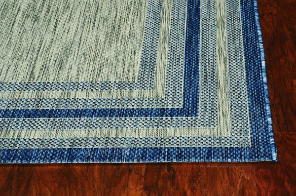 Rugs Grey Living Room Rug 5'3" x 7'7" UV-treated Polypropylene Grey/Denim Area Rug 3954 HomeRoots