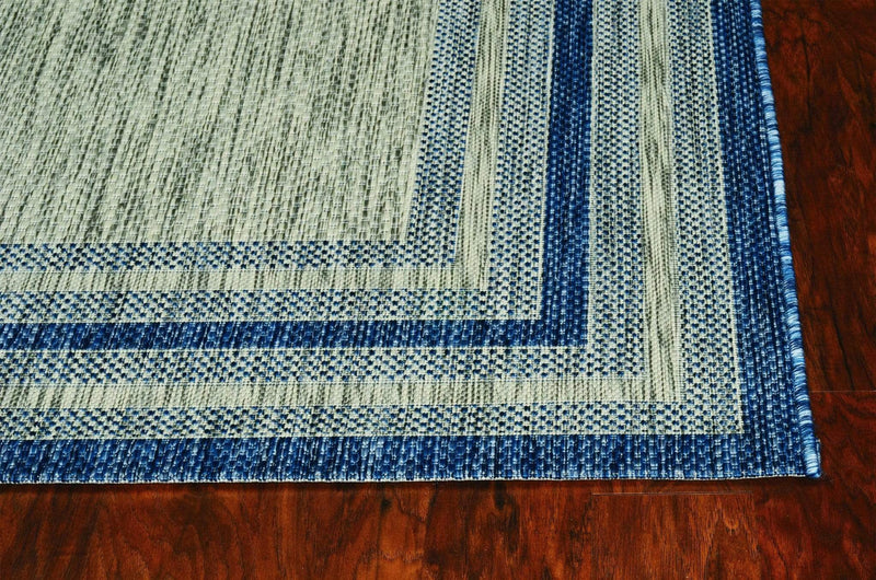 Rugs Grey Living Room Rug 5'3" x 7'7" UV-treated Polypropylene Grey/Denim Area Rug 3954 HomeRoots