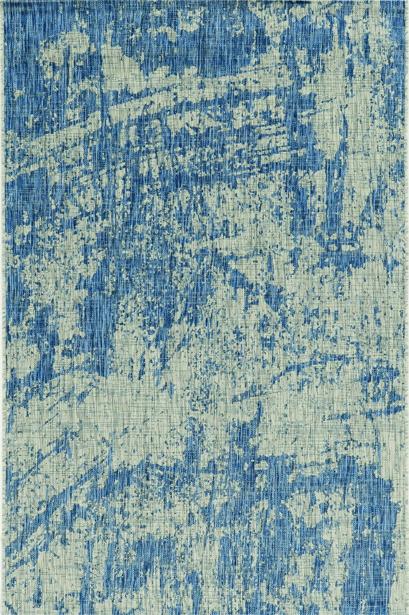 Rugs Grey Living Room Rug 5'3" x 7'7" UV-treated Polypropylene Grey/Denim Area Rug 3955 HomeRoots