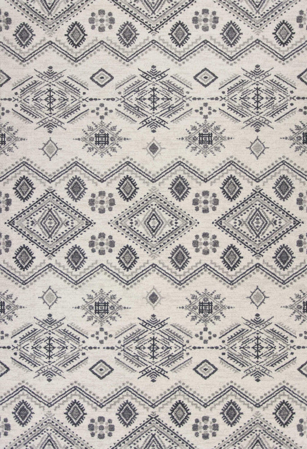 Rugs Grey Living Room Rug - 6'7" x 9'6" Polypropylene Ivory/Grey Area Rug HomeRoots