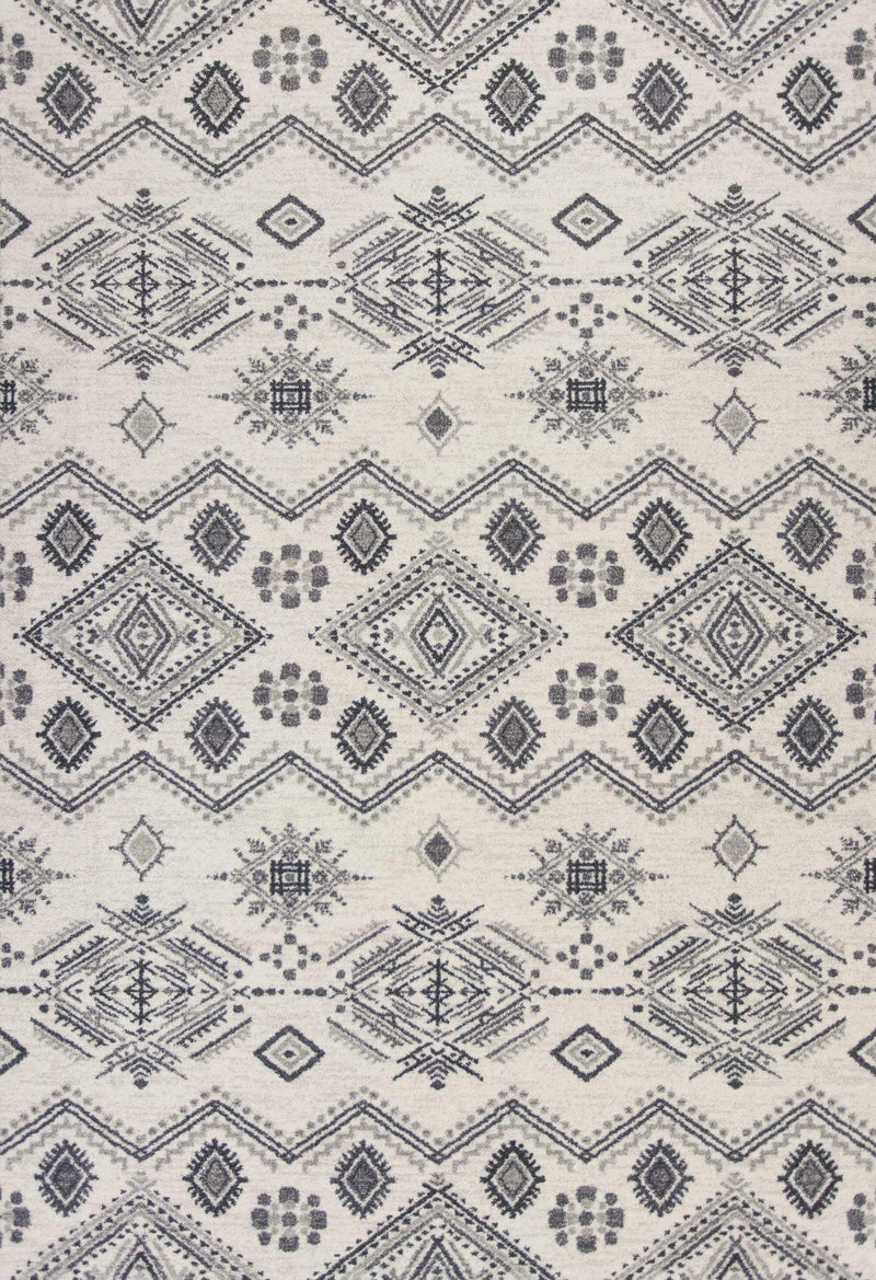 Rugs Grey Living Room Rug - 6'7" x 9'6" Polypropylene Ivory/Grey Area Rug HomeRoots