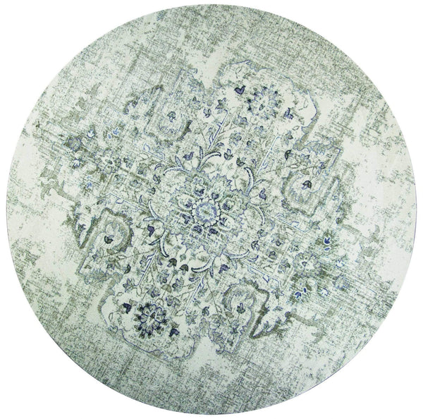 Rugs Grey Living Room Rug - 7'7" Round Polypropylene Ivory/Grey Area Rug HomeRoots