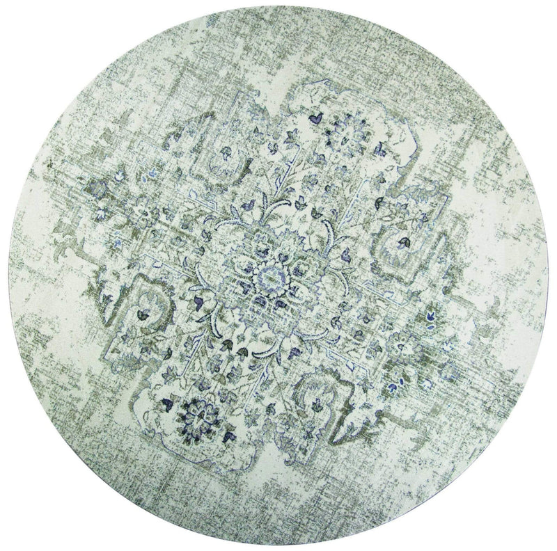 Rugs Grey Living Room Rug - 7'7" Round Polypropylene Ivory/Grey Area Rug HomeRoots