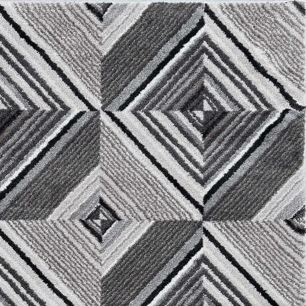 Rugs Grey Rug - 105" X 156" X 0.'75" Grey/Mocha Polyester Rug HomeRoots