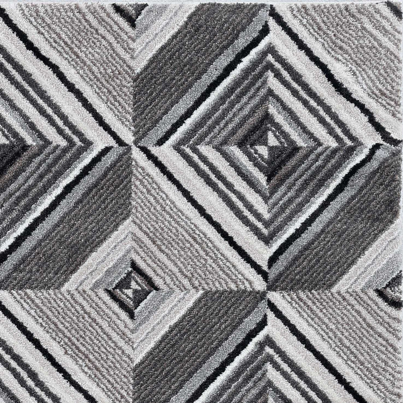 Rugs Grey Rug - 105" X 156" X 0.'75" Grey/Mocha Polyester Rug HomeRoots