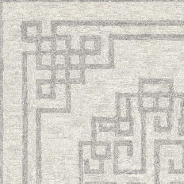 Rugs Grey Rug - 108" X 144" X 0.'5" Ivory Grey Wool Rug HomeRoots