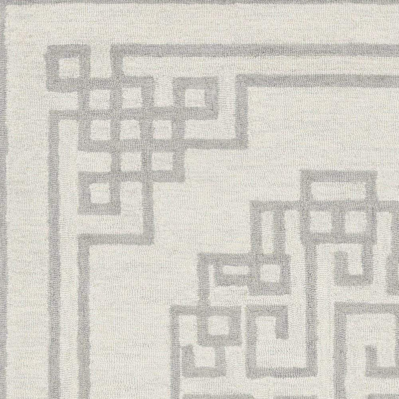 Rugs Grey Rug - 108" X 144" X 0.'5" Ivory Grey Wool Rug HomeRoots