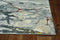 Rugs Grey Rug - 26" X 83" X 0.'25" Grey/Teal Polypropylene & Polyester Rug HomeRoots