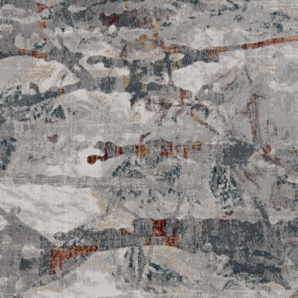Rugs Grey Rug - 39" X 55" X 0.'25" Grey/Teal Polypropylene & Polyester Rug HomeRoots