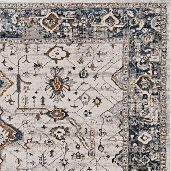Rugs Grey Rug - 39" X 55" X 0.'25" Ivory/Grey Polyester Rug HomeRoots