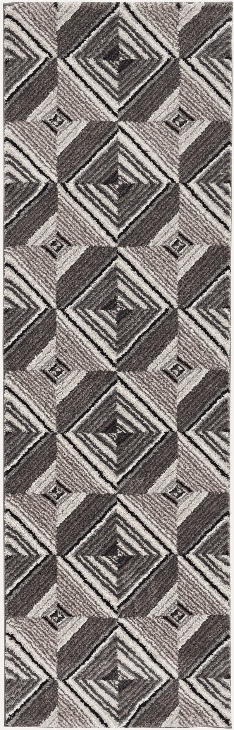 Rugs Grey Rug - 39" X 59" X 0.'75" Grey/Mocha Polyester Rug HomeRoots