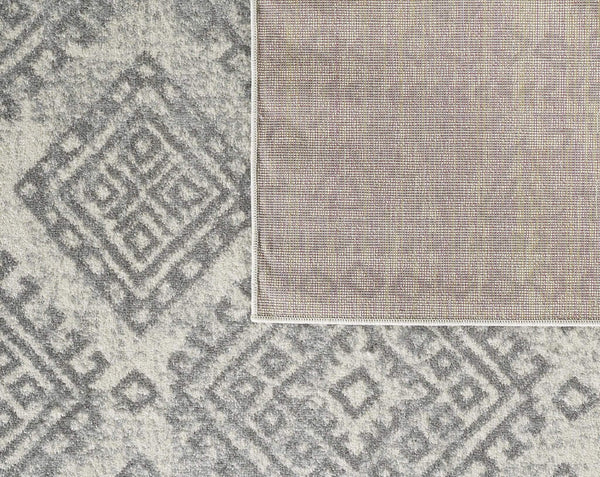 Rugs Grey Rug - 94" X 123" X 0.'5" Ivory/Grey Polypropylene Rug HomeRoots