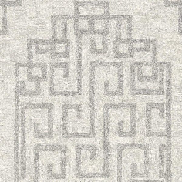 Rugs Grey Rug - 96" X 120" X 0.'5" Ivory Grey Wool Rug HomeRoots