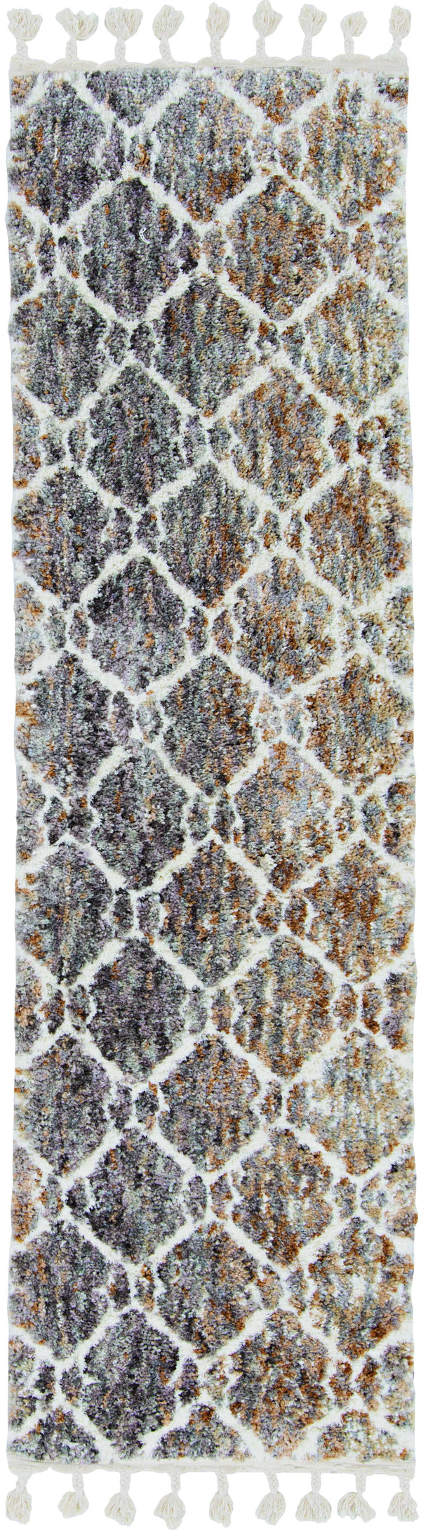 Rugs Grey Shaggy Rug - 105" X 156" X 1" Grey/Sand Polyester Rug HomeRoots