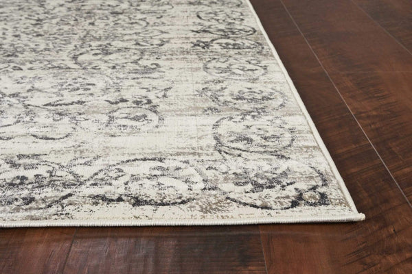 Rugs Grey Shaggy Rug - 114" X 156" X 0.'25" Ivory/Grey Polypropylene / Viscose Rug HomeRoots