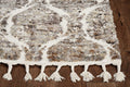 Rugs Grey Shaggy Rug - 26" X 90" X 1" Grey/Sand Polyester Rug HomeRoots