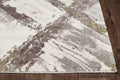 Rugs Grey Shaggy Rug - 27" X 90" X 0.'75" Ivory/Grey Polyester Rug HomeRoots