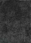 Rugs Grey Shaggy Rug - 31" x 37" x 2.7" Dark Grey Polyester Mat Rug HomeRoots