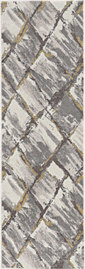 Rugs Grey Shaggy Rug - 39" X 59" X 0.'75" Ivory/Grey Polyester Rug HomeRoots