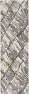Rugs Grey Shaggy Rug - 39" X 59" X 0.'75" Ivory/Grey Polyester Rug HomeRoots