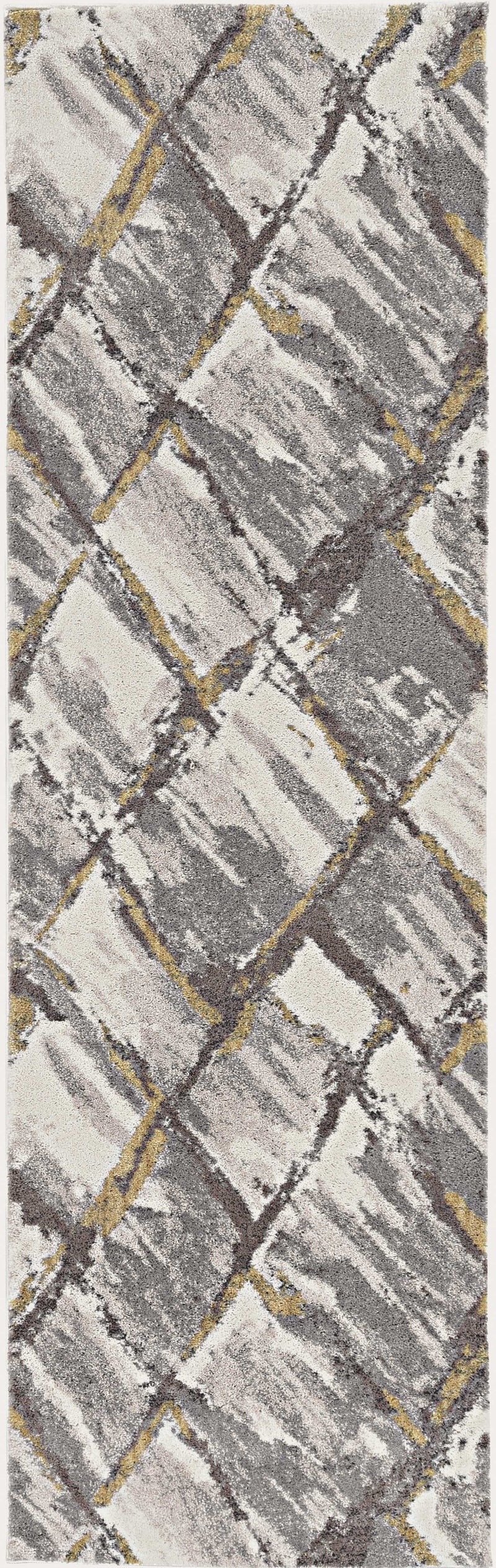 Rugs Grey Shaggy Rug - 39" X 59" X 0.'75" Ivory/Grey Polyester Rug HomeRoots