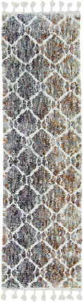 Rugs Grey Shaggy Rug - 63" X 91" X 1" Grey/Sand Polyester Rug HomeRoots