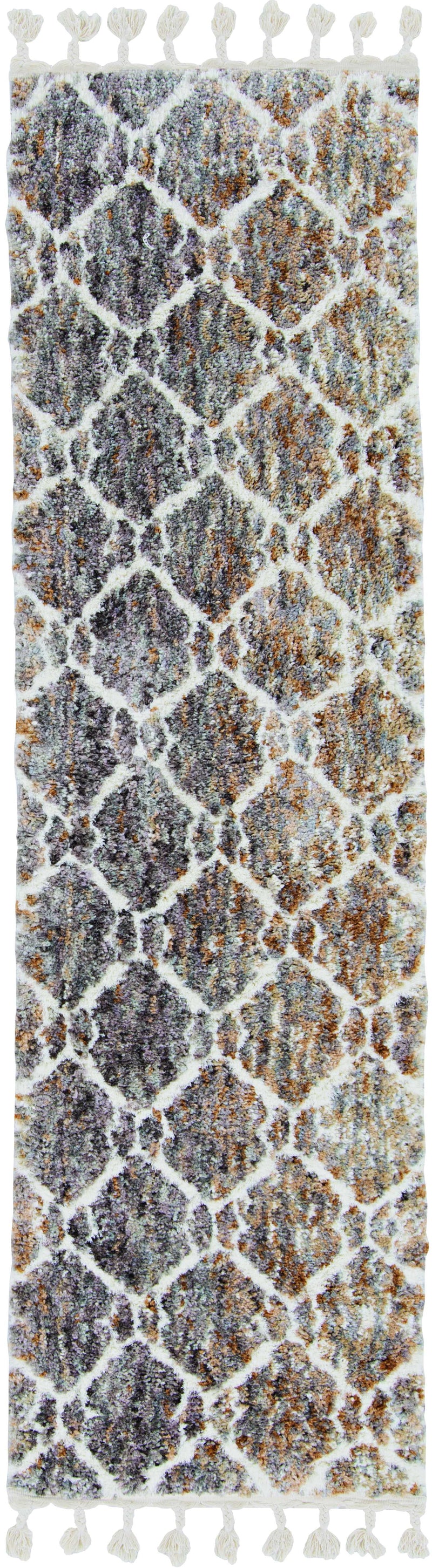 Rugs Grey Shaggy Rug - 63" X 91" X 1" Grey/Sand Polyester Rug HomeRoots