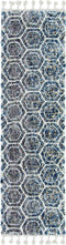 Rugs Grey Shaggy Rug - 63" X 91" X 1" Grey/Teal Polyester Rug HomeRoots