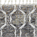 Rugs Grey Shaggy Rug - 94" X 126" X 1" Grey/Sand Polyester Rug HomeRoots
