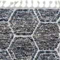 Rugs Grey Shaggy Rug - 94" X 126" X 1" Grey/Teal Polyester Rug HomeRoots