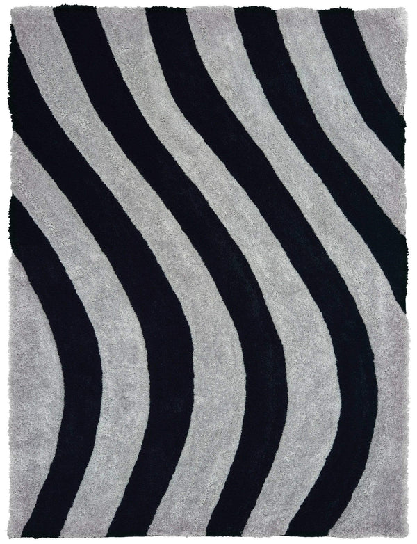 Rugs Hallway Rug - 22" x 26" x 1.2" Grey Polyester Accent Rug HomeRoots