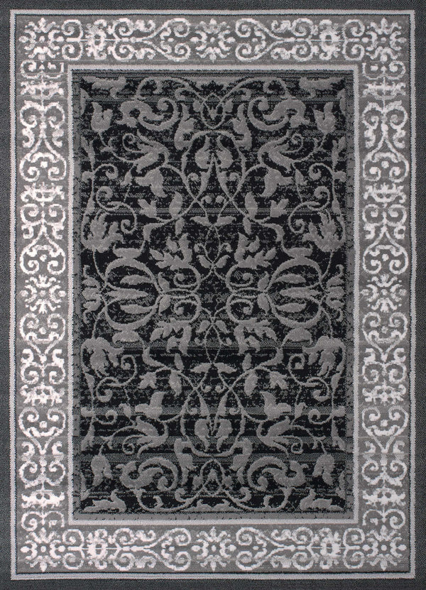 Rugs Hallway Rug 33" x 39" x 0.31" Grey Polypropylene Accent Rug 8822 HomeRoots
