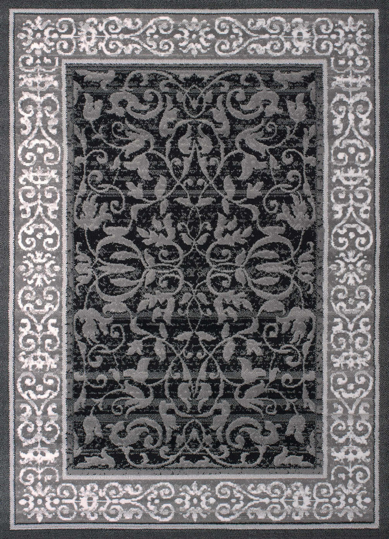 Rugs Hallway Rug 33" x 39" x 0.31" Grey Polypropylene Accent Rug 8822 HomeRoots