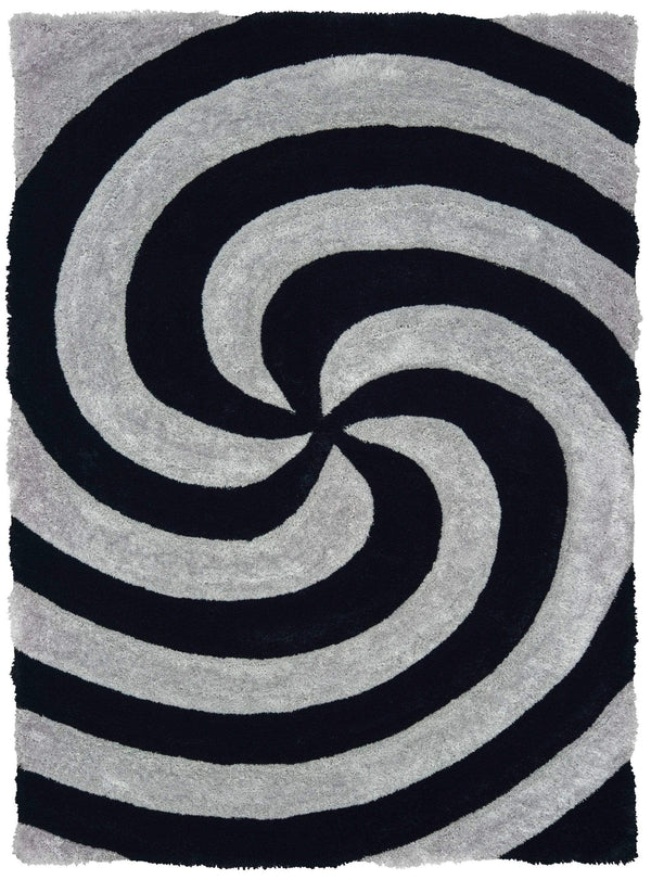 Rugs Hallway Rug 63" x 86" x 1.2" Grey Polyester Area Rug 9227 HomeRoots