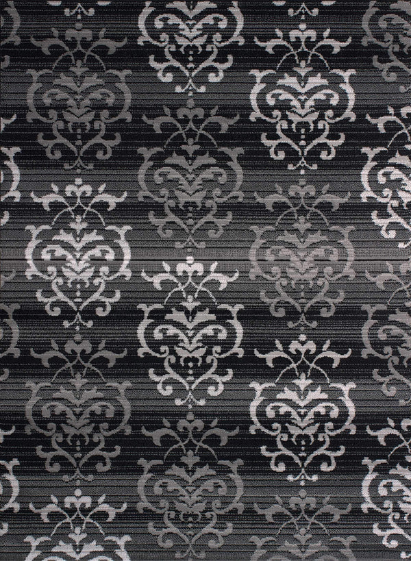 Rugs Hallway Rug 94" x 126" x 0.31" Grey Polypropylene Oversize Rug 8845 HomeRoots
