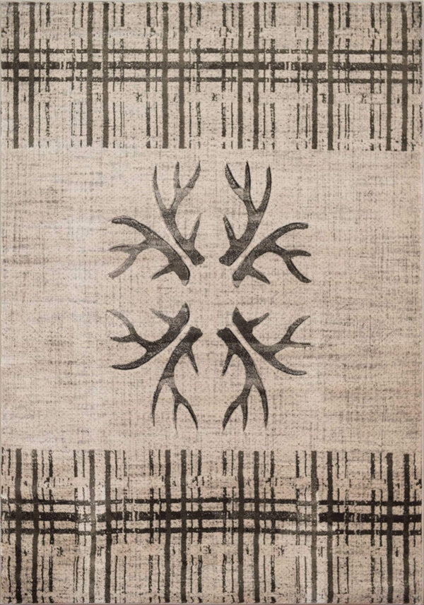 Rugs Hallway Rug 94" x 126" x 0.47" Grey Polypropylene Oversize Rug 9105 HomeRoots