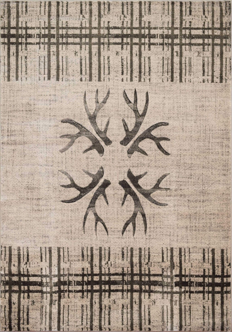 Rugs Hallway Rug 94" x 126" x 0.47" Grey Polypropylene Oversize Rug 9105 HomeRoots